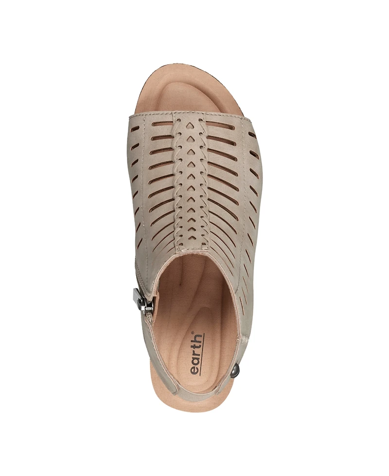 Earth Women's Hana Round Toe Laser Cut Dress Sandals