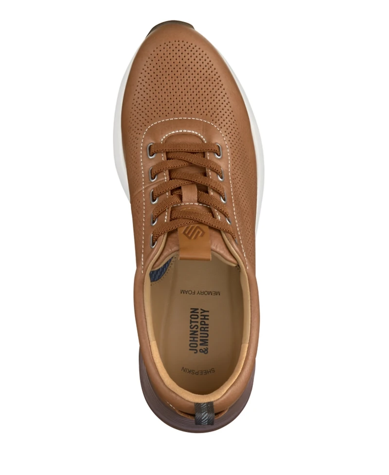 Johnston & Murphy Men's Leather Kinnon Perforated Jogger