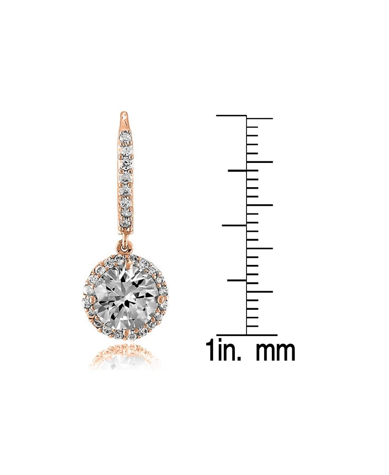 Sterling Silver Cubic Zirconia Dangle Hook Earrings