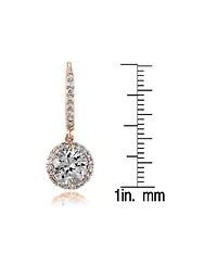 Sterling Silver Cubic Zirconia Dangle Hook Earrings