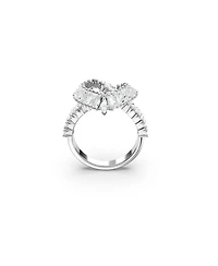 Swarovski Crystal Heart, White Matrix Cocktail Ring