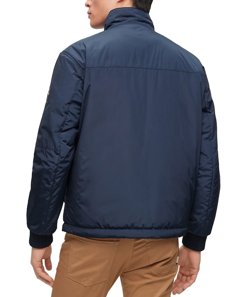 Boss by Hugo Men's Water-Repellent Logo Badge Reversible Jacket