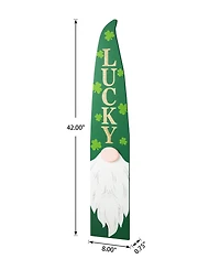 Glitzhome 42" H St. Patrick's Wooden Gnome Porch Decor