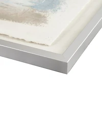 Madison Park Single Piece Ashlar Glass Framed Hand Painted Rice Paper Abstract, 25.5" x 25.5"
