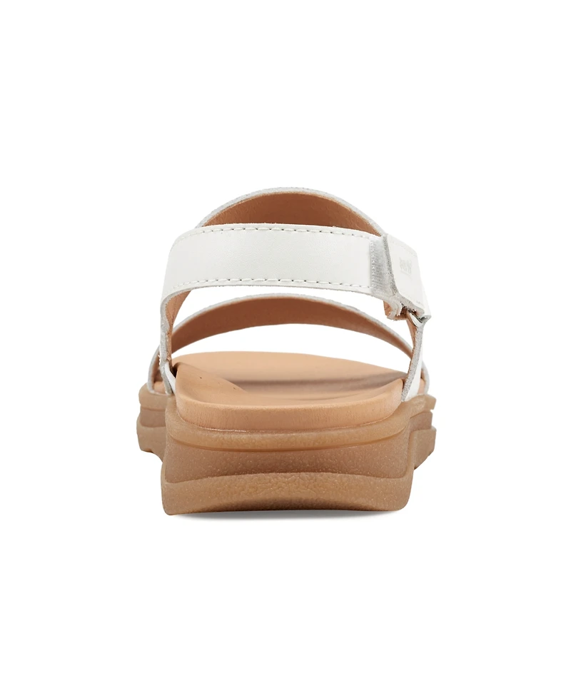 Earth Women's Leah Round Toe Strappy Casual Flat Sandals