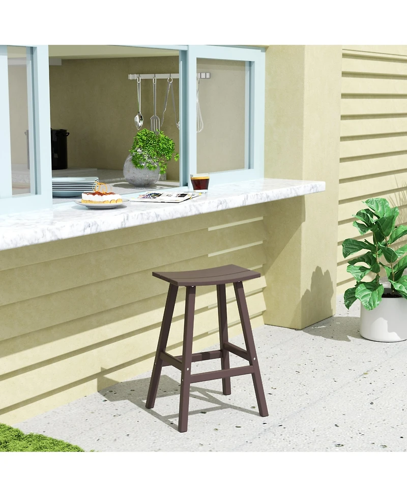 Outdoor Patio Adirondack Bar Height Stool Saddle Seat Chair