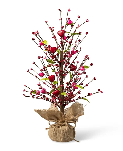 Glitzhome 20" H Valentine's Berry Heart Table Tree