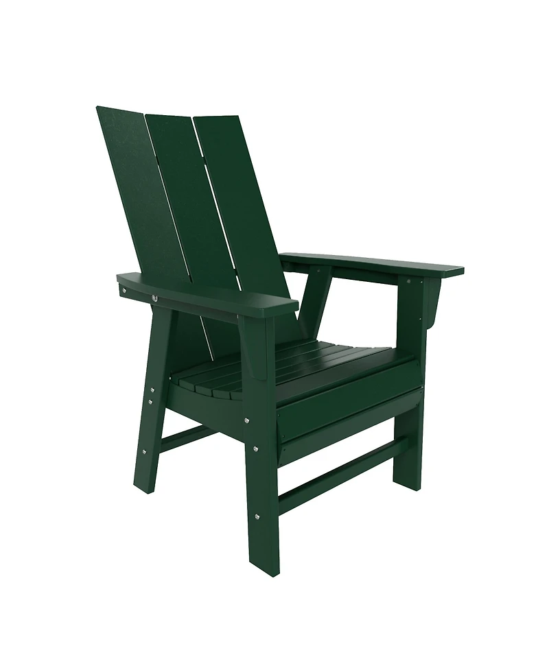 WestinTrends 7 Piece Outdoor Patio Dining Table and Modern Adirondack Armchair Set