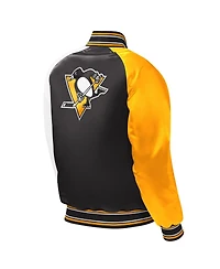 Big Boys, Girls and Starter Black Pittsburgh Penguins Raglan Full-Snap Varsity Jacket
