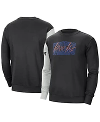 Men's Nike Black, Heather Gray New York Knicks Courtside Versus Force & Flight Pullover Sweatshirt