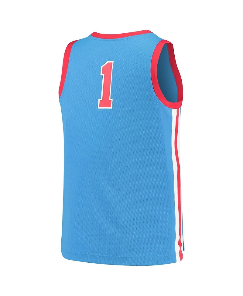 Men's Nike #1 Light Blue Ole Miss Rebels Replica Basketball Jersey