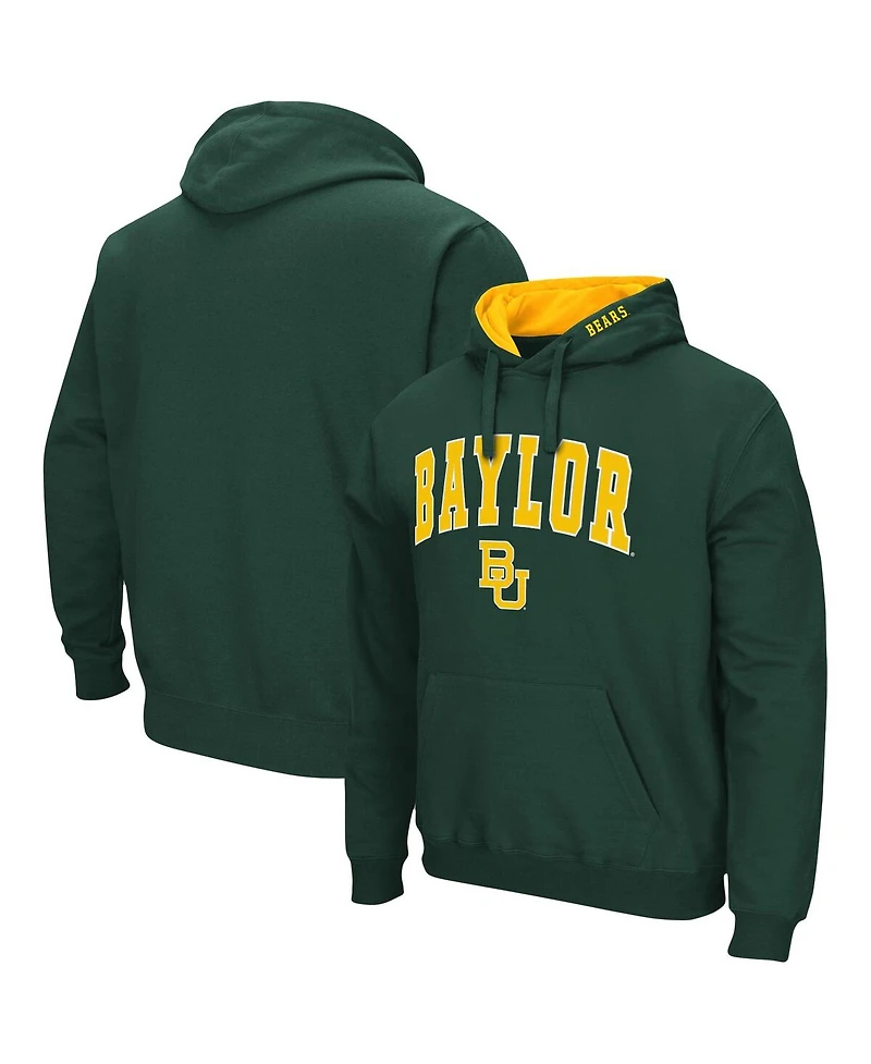Men's Colosseum Green Baylor Bears Arch and Logo 3.0 Pullover Hoodie