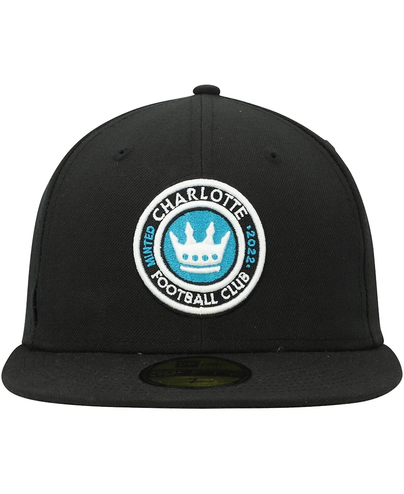 Men's New Era Black Charlotte Fc Primary Logo 59FIFTY Fitted Hat