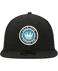 Men's New Era Black Charlotte Fc Primary Logo 59FIFTY Fitted Hat