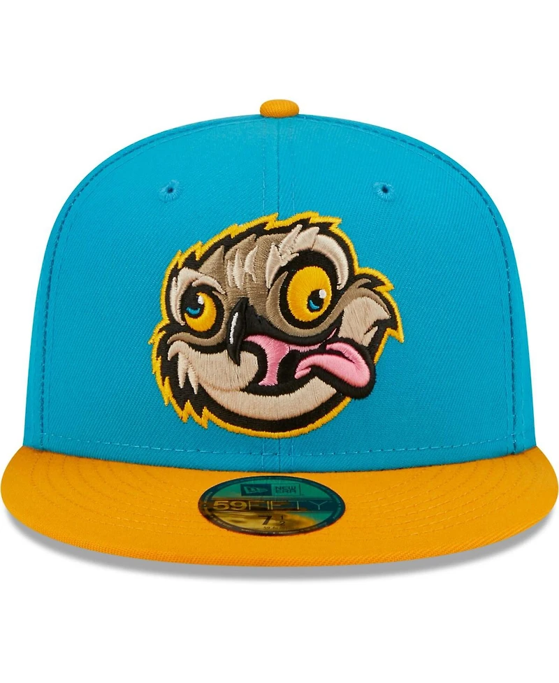 Men's New Era Aqua, Orange Locos De Lansing Copa La Diversion 59FIFTY Fitted Hat
