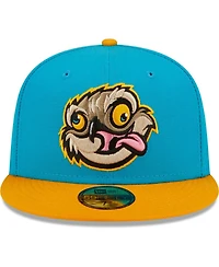 Men's New Era Aqua, Orange Locos De Lansing Copa La Diversion 59FIFTY Fitted Hat