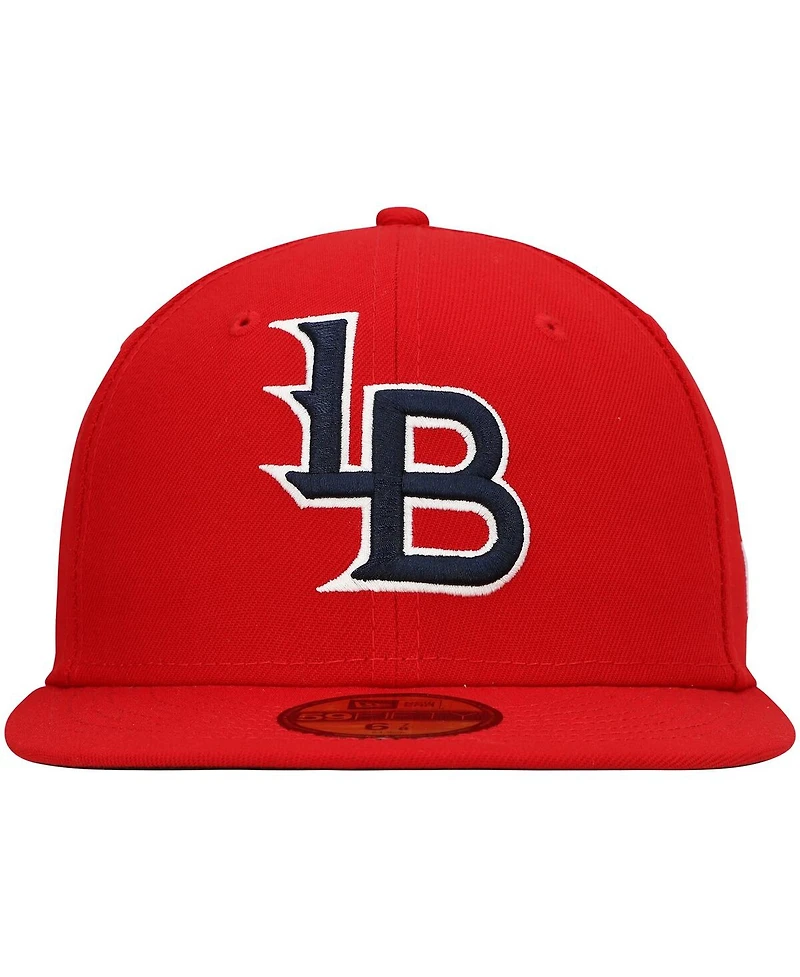 Men's New Era Red Louisville Bats Authentic Collection Road 59FIFTY Fitted Hat