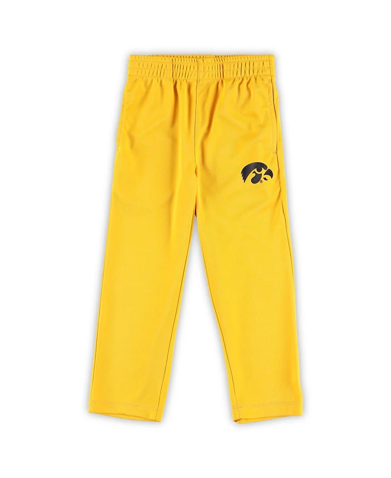 Preschool Boys Black, Gold Iowa Hawkeyes Red Zone Jersey and Pants Set