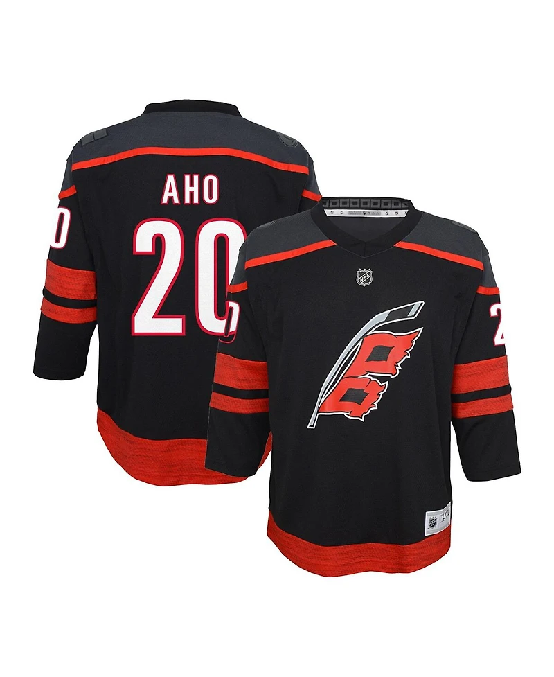 Youth Boys and Girls Sebastian Aho Black Carolina Hurricanes Home Replica Player Jersey