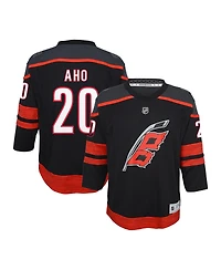 Youth Boys and Girls Sebastian Aho Black Carolina Hurricanes Home Replica Player Jersey