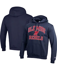 Men's Champion Navy Ole Miss Rebels High Motor Pullover Hoodie