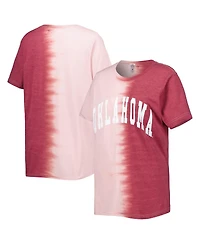 Women's Gameday Couture Crimson Oklahoma Sooners Find Your Groove Split-Dye T-shirt