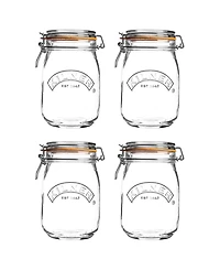 Kilner Round Clip Top Jar 34 oz, Set of 4