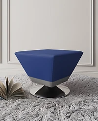 Manhattan Comfort Diamond Leatherette Upholstered Swivel Ottoman