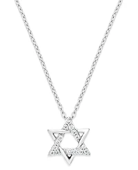 Diamond Star of David Pendant Necklace in Sterling Silver (1/10 ct. t.w.)