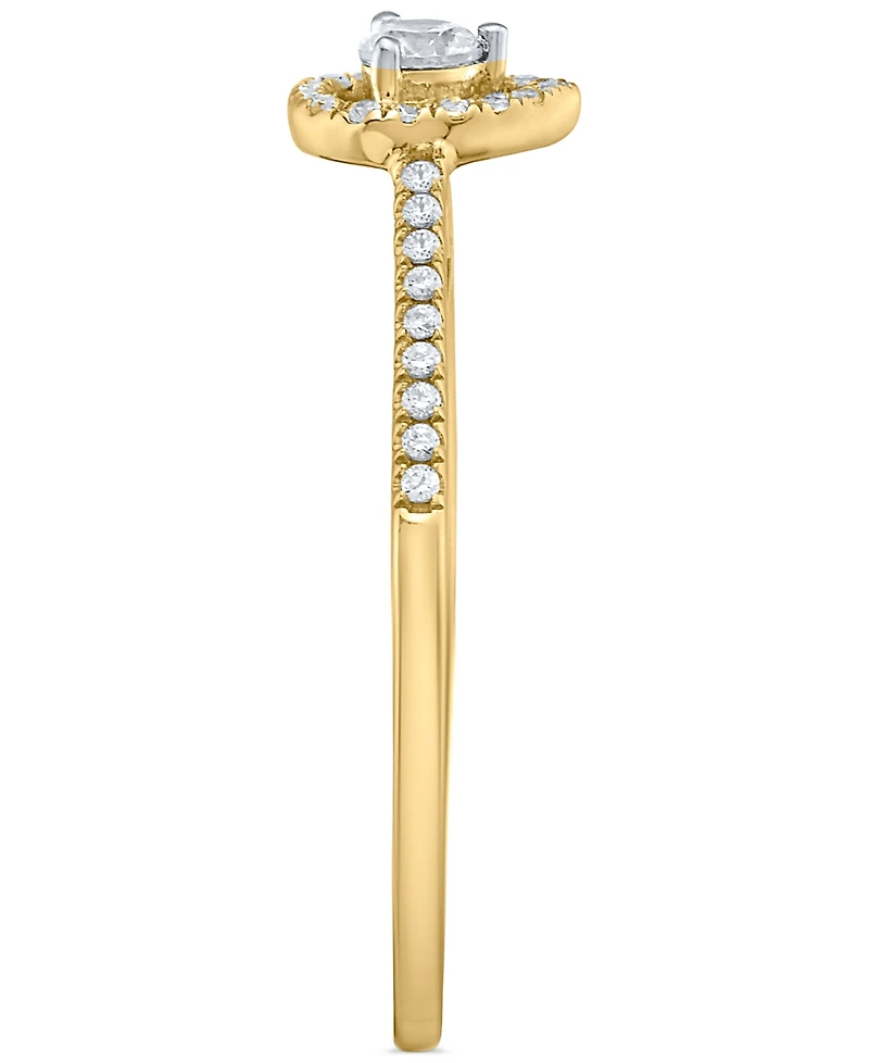 Diamond Teardrop Halo Engagement Ring (1/4 ct. t.w.) 14k White, Yellow or Rose Gold