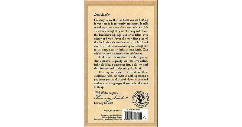 The Bad Beginning: Book the First (A Series of Unfortunate Events) by Lemony Snicket