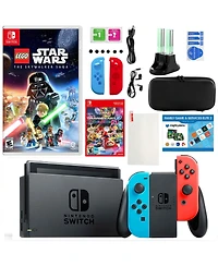 Nintendo Switch Neon Mario Kart 8 Console with Lego Star Wars Skywalker Game, Accessories Kit & Voucher