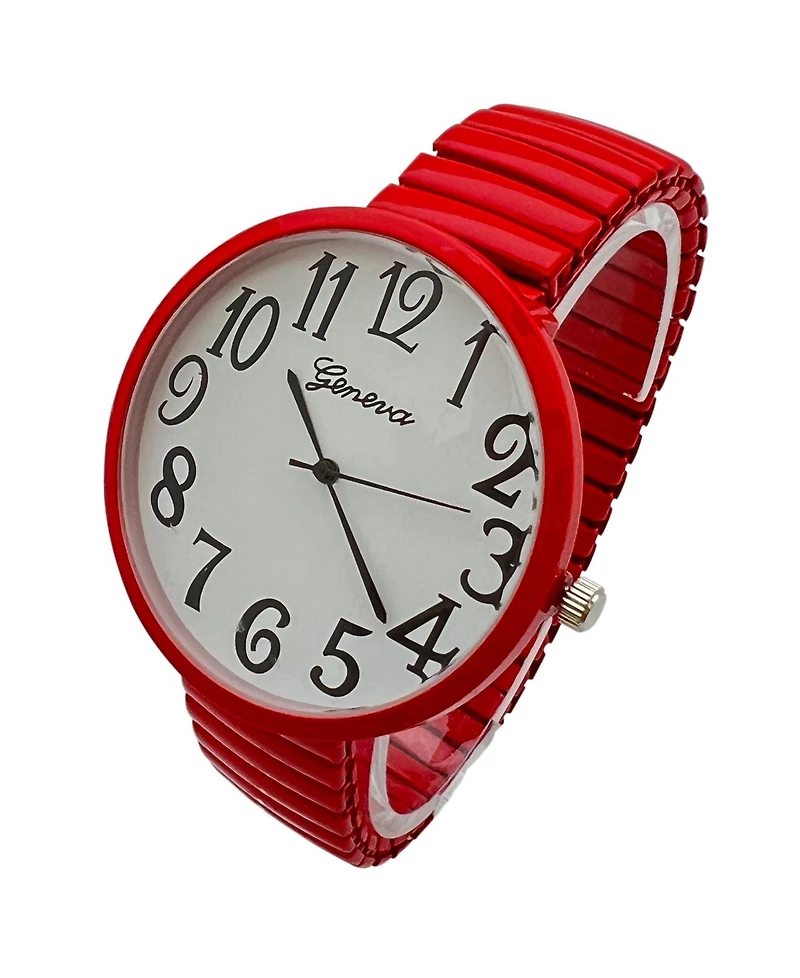 Olivia Pratt Red Big Face Fun Colors Women Watch