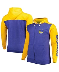 Men's Fanatics Royal, Gold Golden State Warriors Big and Tall Down Distance Full-Zip Hoodie