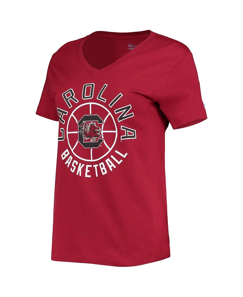 Women's Champion Garnet South Carolina Gamecocks Basketball V-Neck T-shirt