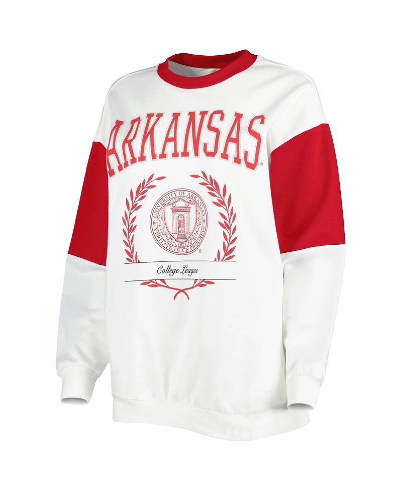 Women's Gameday Couture White Arkansas Razorbacks It's A Vibe Dolman Pullover Sweatshirt