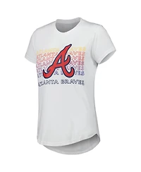 Women's Concepts Sport Charcoal, White Atlanta Braves Sonata T-shirt and Leggings Sleep Set