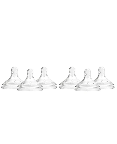 Dr. Browns Baby Dr. Brown's Wide-Neck Baby Bottle Nipple, Level 2 (3m+), 6 Count