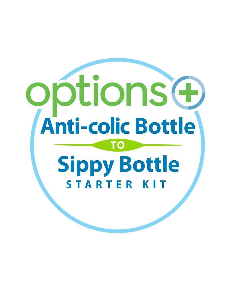 Dr. Browns Baby Anti-Colic Options+ Wide-Neck Baby Bottle to Sippy Bottle, 9oz, 2 pack