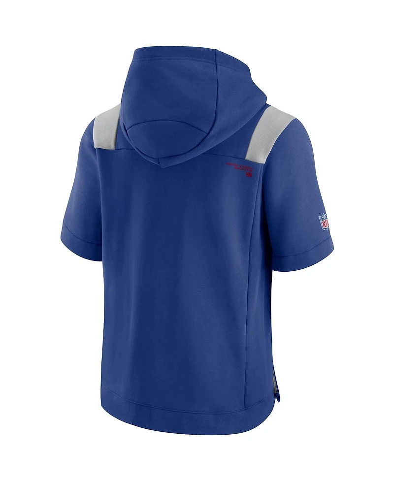 Men's Nike Royal New York Giants Sideline Showout Short Sleeve Full-Zip Hoodie