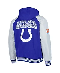 Men's G-iii Sports by Carl Banks Royal Indianapolis Colts Defender Raglan Full-Zip Hoodie Varsity Jacket