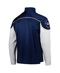 Men's adidas Navy Ga Tech Yellow Jackets Aeroready Knit Quarter-Snap Jacket