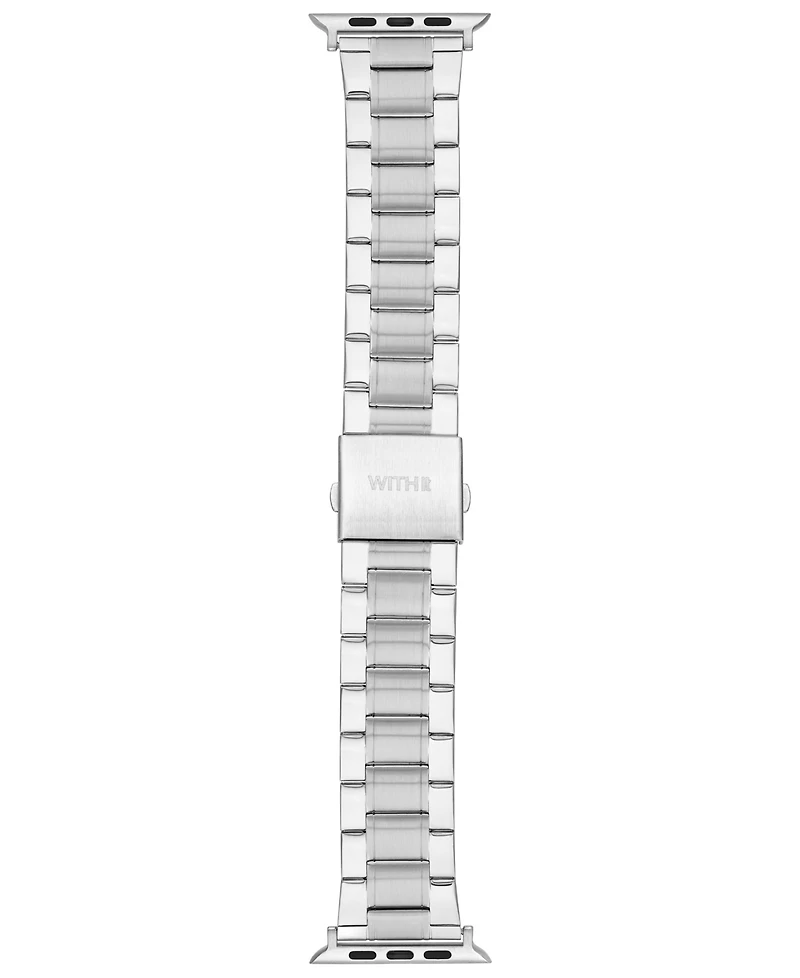 WITHit Silver-Tone Stainless Steel Y-Link Bracelet designed for Apple Watch 42mm (Series 1-3 only) & 44/45/46/49mm (Ultra & Ultra 2