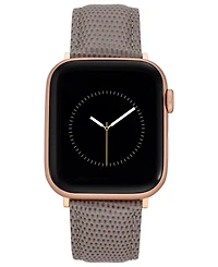 WITHit Taupe Genuine Lizard Grain Leather Band designed for Apple Watch 42mm (Series 1-3 only) & 44/45/46/49mm (Ultra & Ultra 2)
