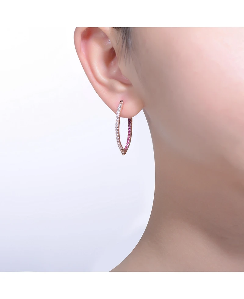 Sterling Silver Cubic Zirconia Hoop Earrings