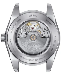 Tissot Men's Swiss Automatic Gentleman Powermatic 80 Silicium Blue Leather Strap Watch 40mm
