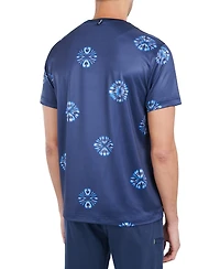 Society Of Threads Men's Slim-Fit Abstract Floral Performance T-Shirt