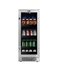 Whynter 15 inch Built-In 80 Can Undercounter StainlessSteel Beverage Refrigerator