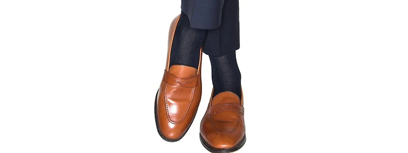 Trafalgar Men's Jasper Ribbed Over The Calf Solid Color Mercerized Cotton Socks