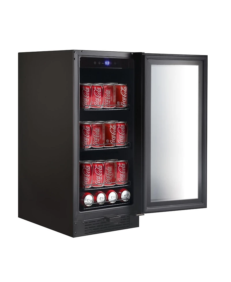 Whynter Built-in Black Glass 80-can capacity 3.4 cu ft. Beverage Refrigerator
